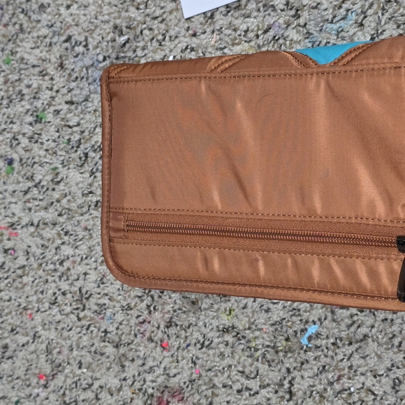 hand Painted Lug Brown Zipper Wallwt, Nwt. Sealed - Picture 4 of 4